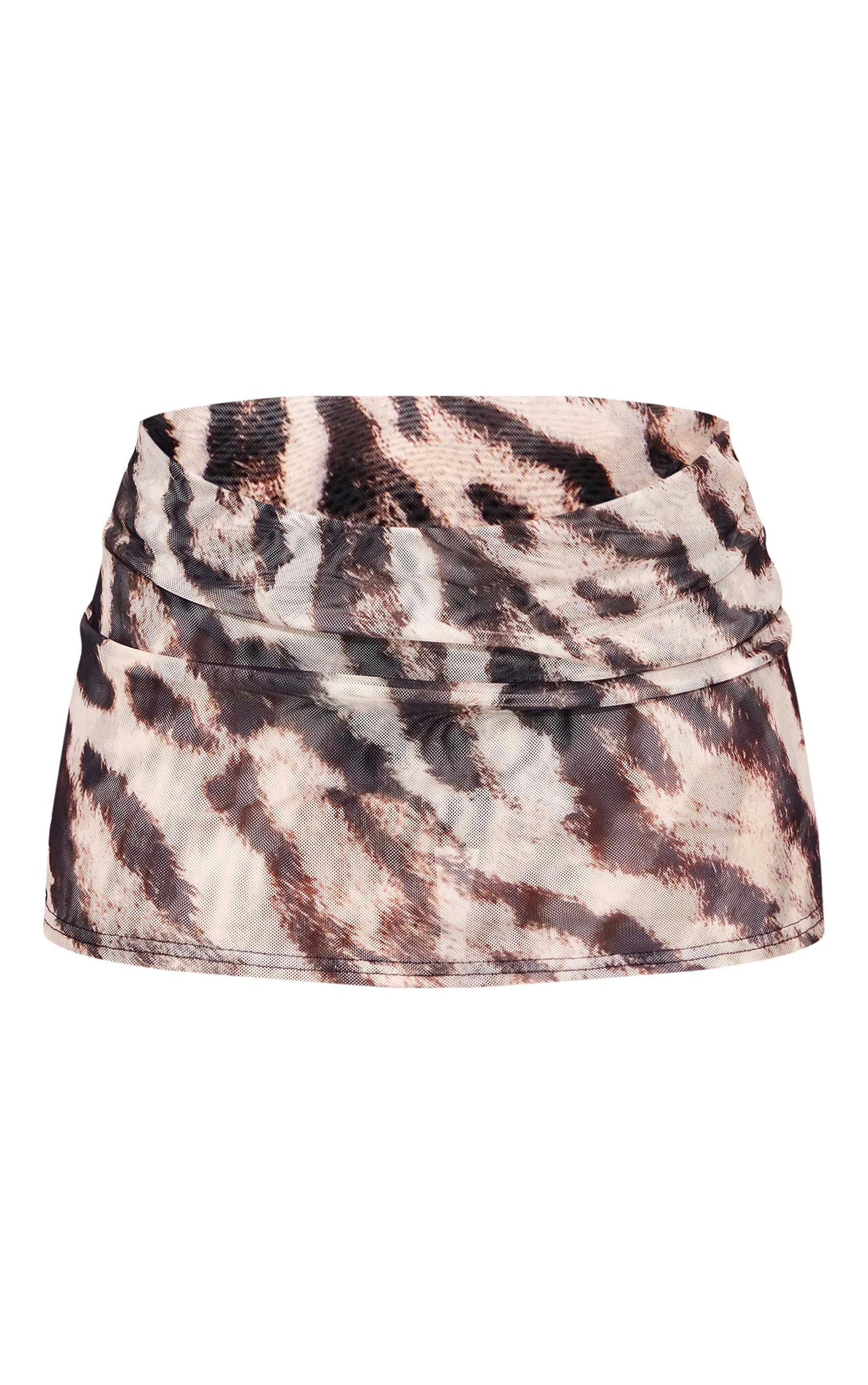 Multi Abstract Printed Micro Mini Skirt Product Image