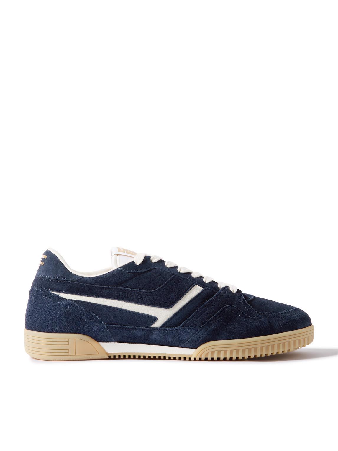 TOM FORD Jackson Suede Sneakers In Blue Product Image