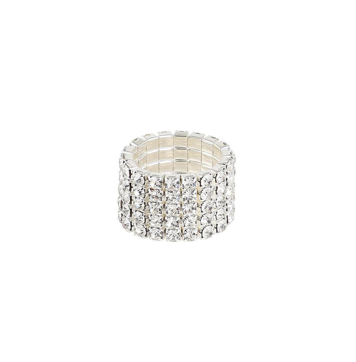 Sohi Womens Silver Bling Strand Band Ring Product Image