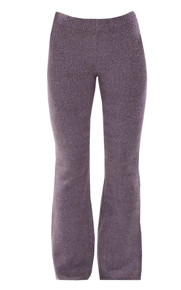 Charcoal Wide Leg Knit Pants Product Image