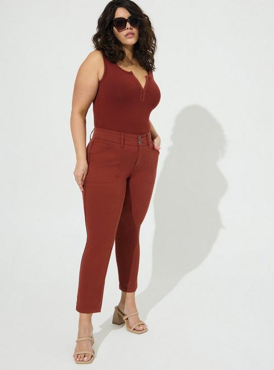 Crop Aviator Skinny Stretch Twill Mid Rise Pant Product Image