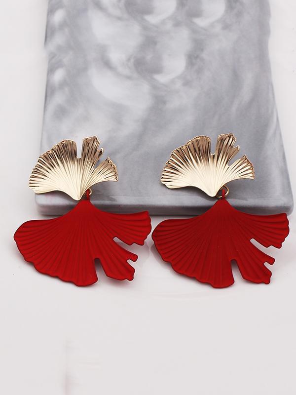 Geometric Leaves Shape Drop Earrings Product Image