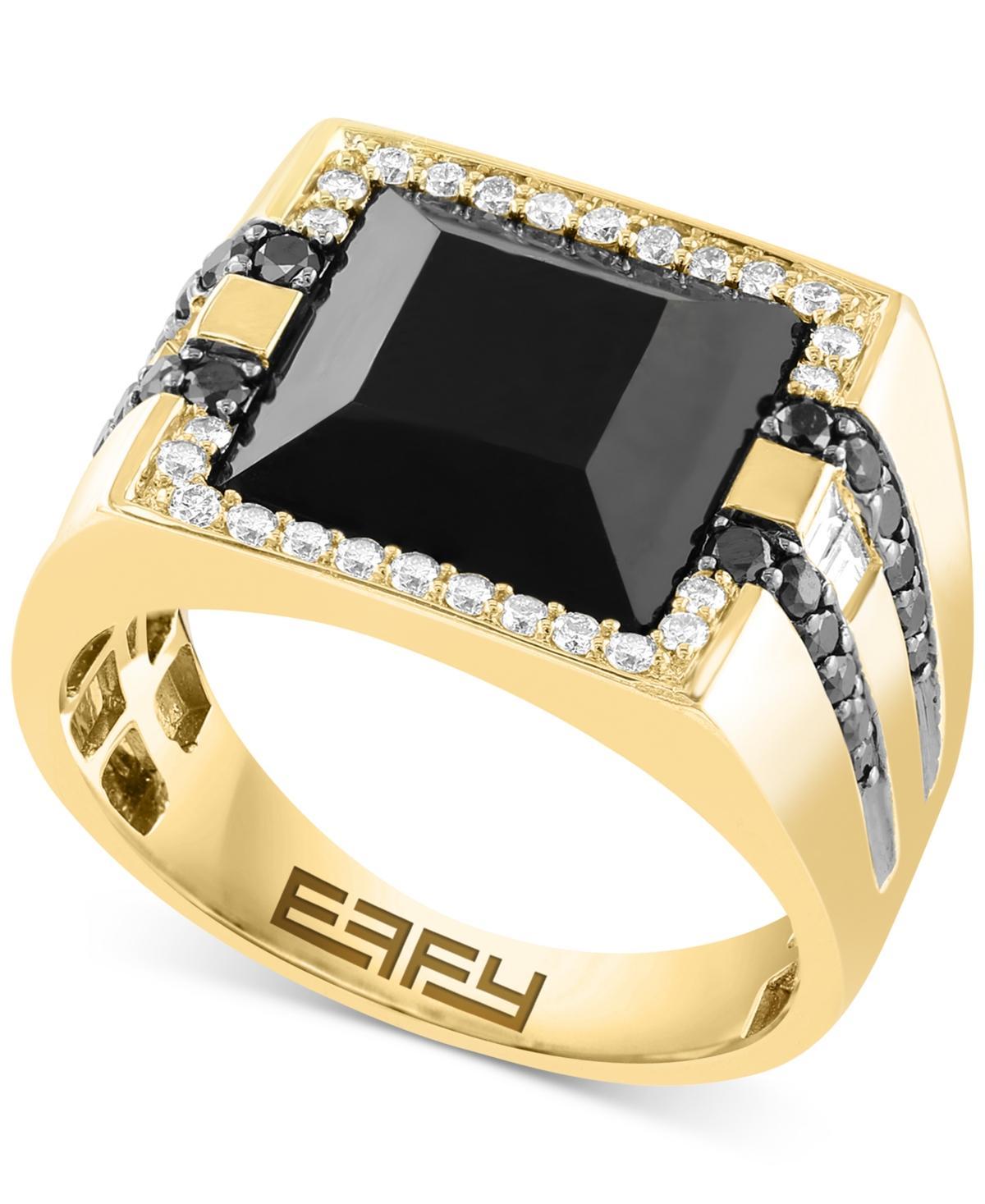 Effy Mens Onyx & Diamond Ring (3/4 ct. t.w.) in 14k Gold Product Image