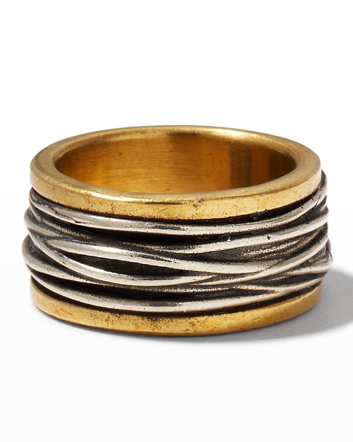 Mens Two-Tone Wrap Band Ring Product Image