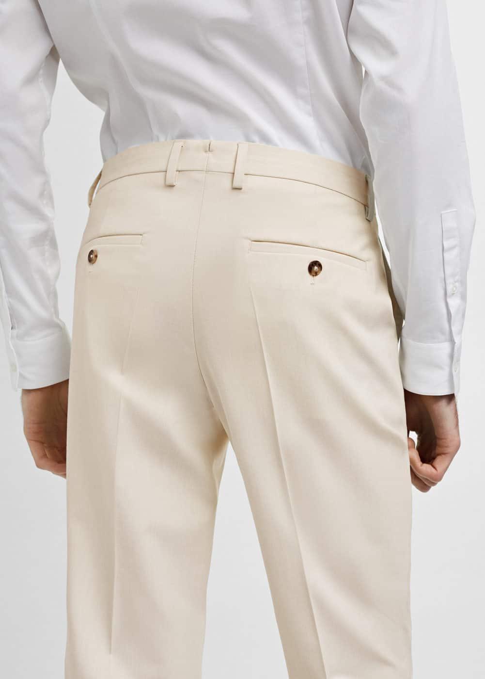 MANGO MAN - Stretch fabric super slim-fit suit pants ecruMen Product Image