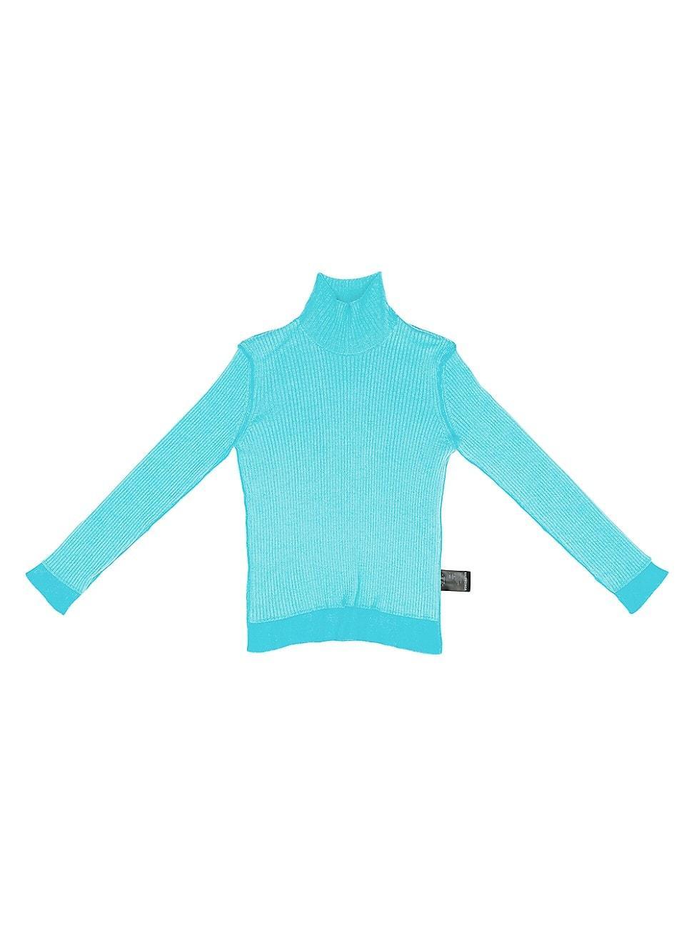 Balenciaga - High-neck Knitted Cotton Sweater - Womens - Blue Product Image