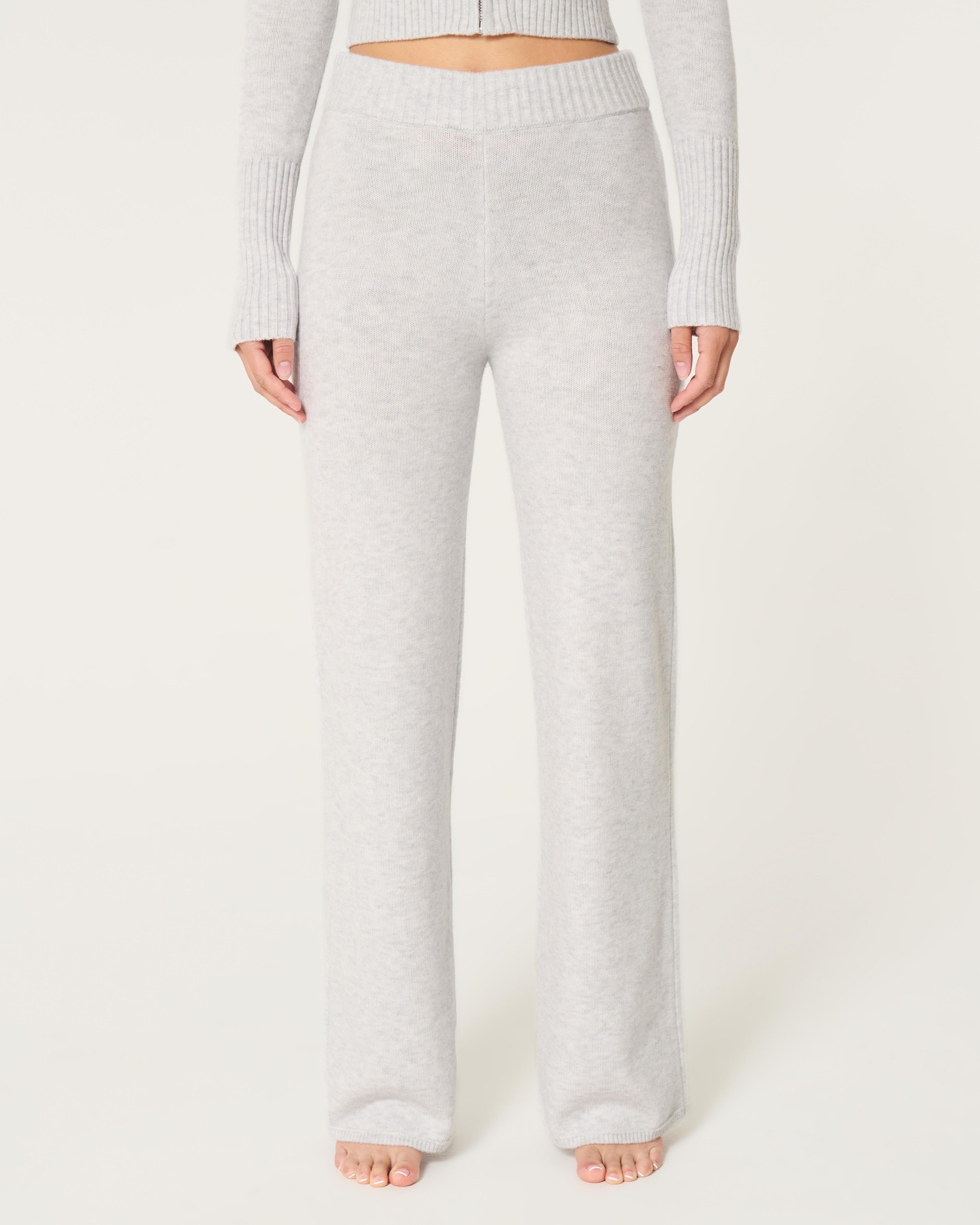 Gilly Hicks Sweater-Knit Straight Pants Product Image