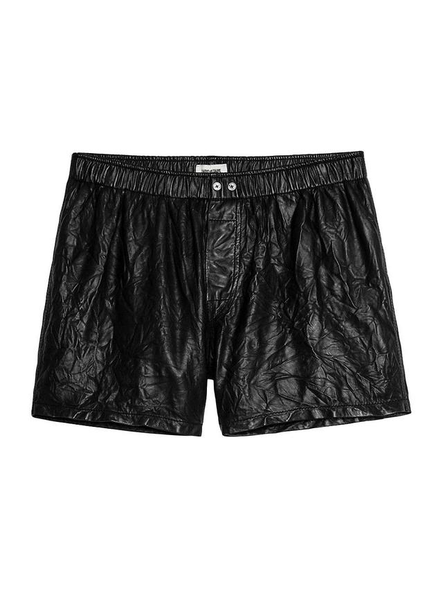 Womens Crinkled Leather Pax Shorts Product Image