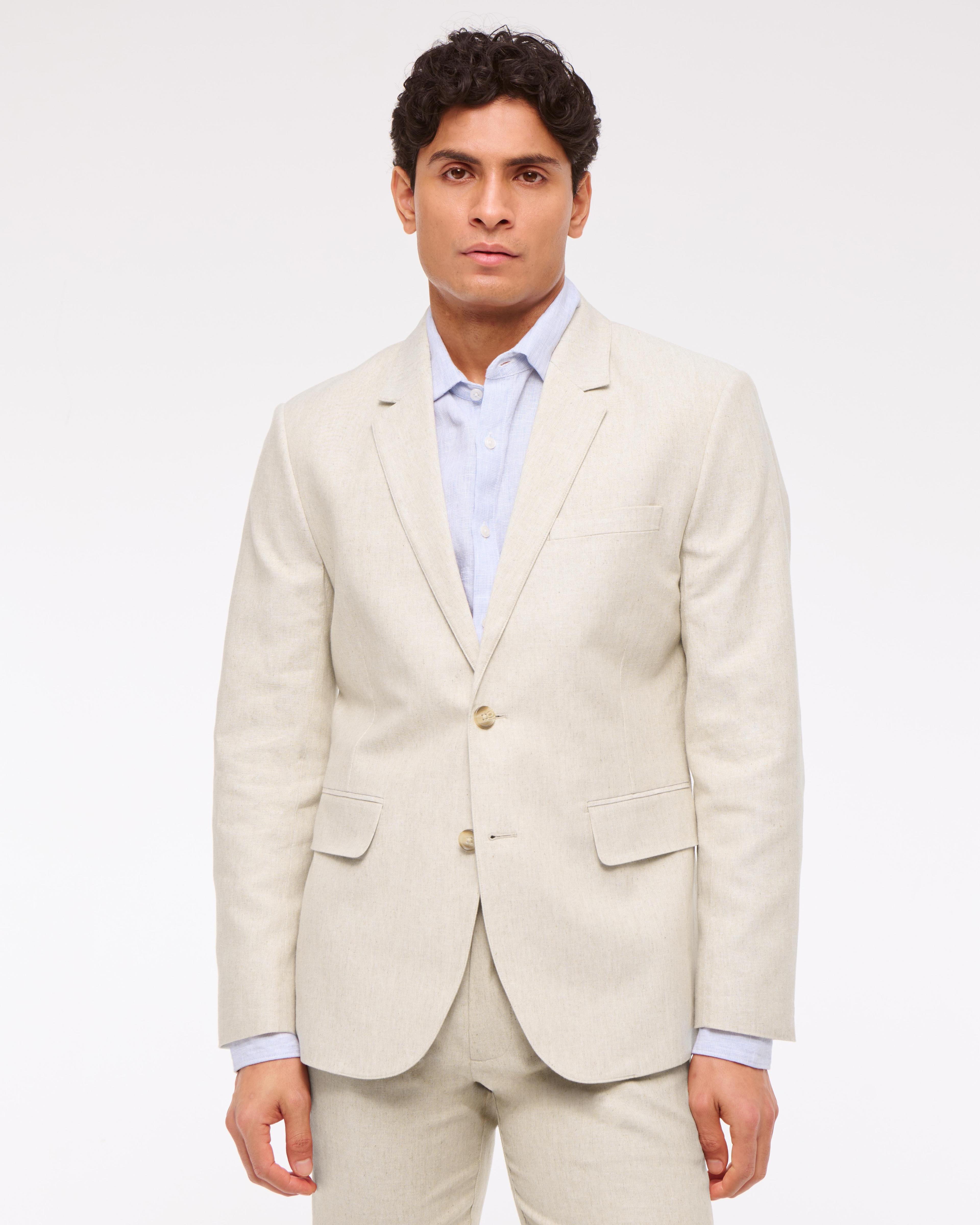 The A&F Collins Tailored Classic Linen-Blend Blazer Product Image