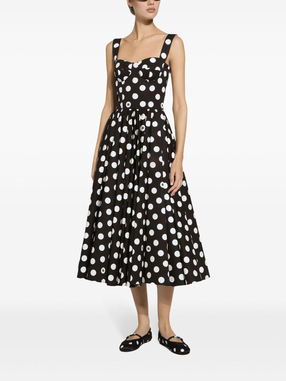 polka-dot corset midi dress Product Image