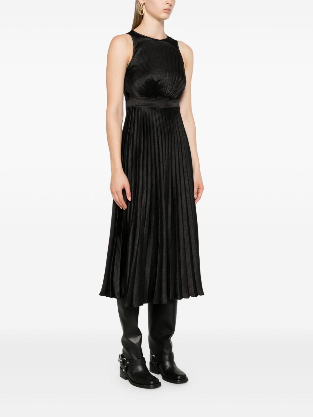 plissé-effect satin dress Product Image