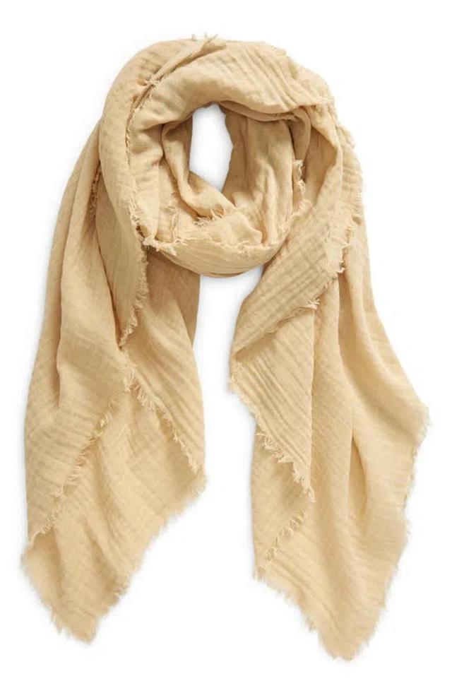 Astra Cotton Gauze Scarf In Tan Product Image