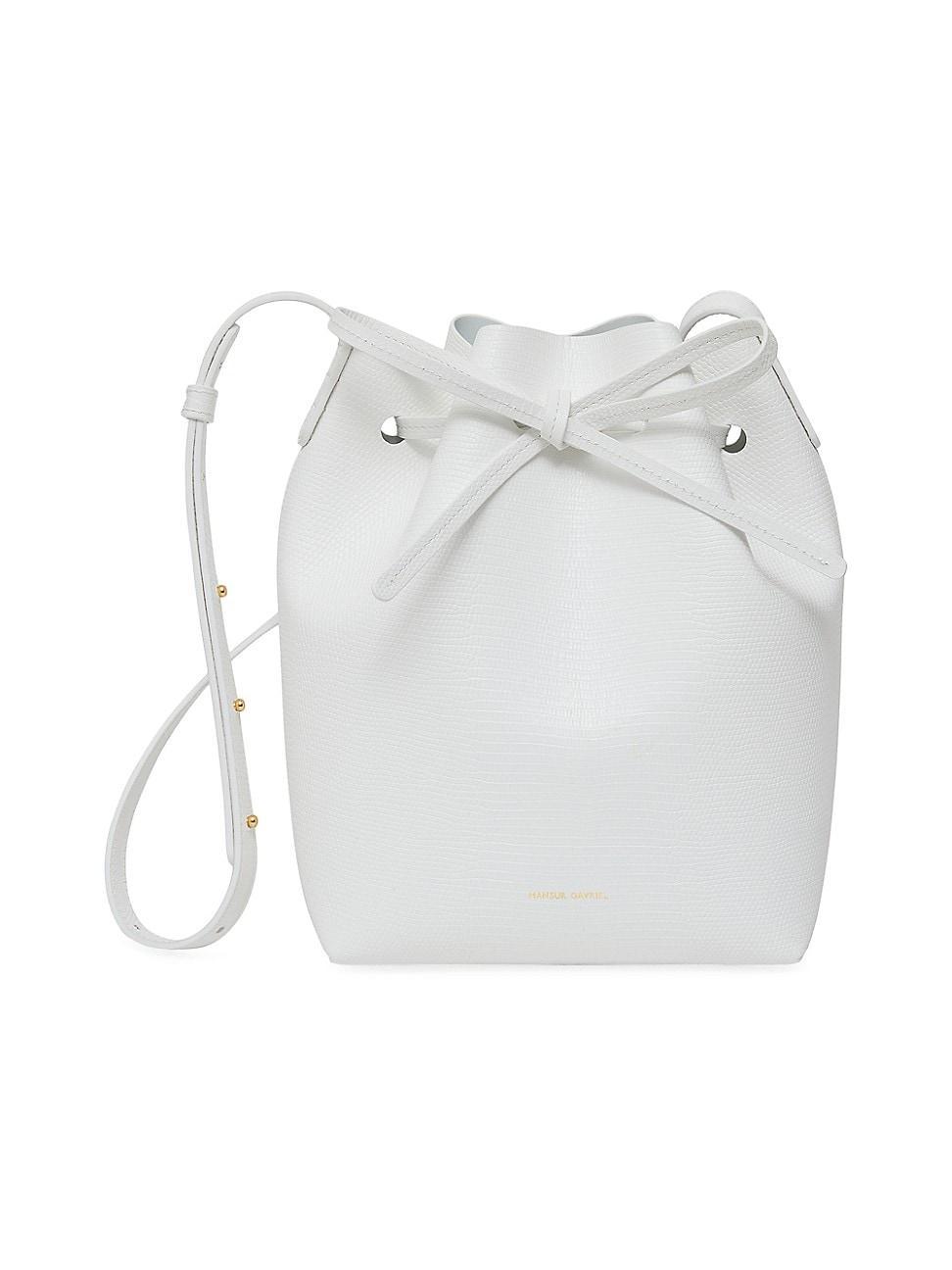 Womens Mini Leather Bucket Bag Product Image