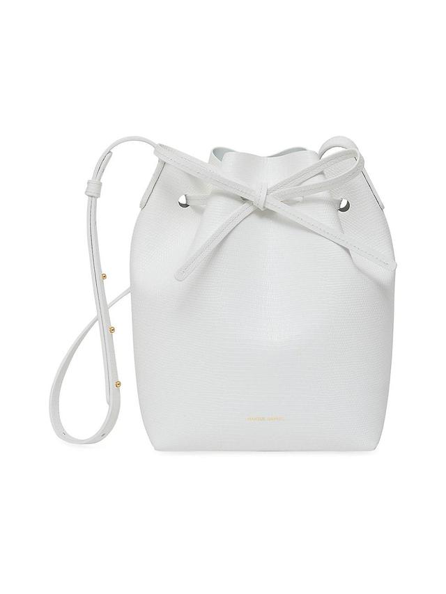 Womens Mini Leather Bucket Bag Product Image