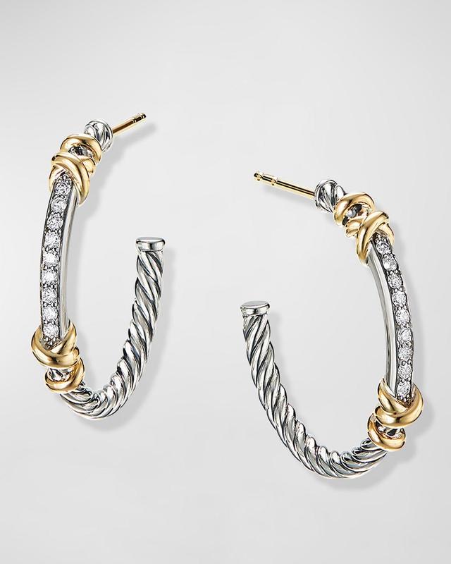 Womens Helena Hoop Earrings With 18K Yellow Gold & Diamonds Product Image