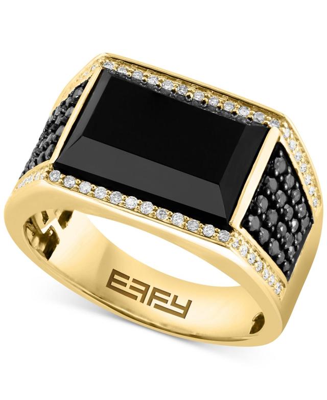 Effy Mens Onyx & Diamond (3/4 ct. t.w.) Ring in 14k Gold Product Image