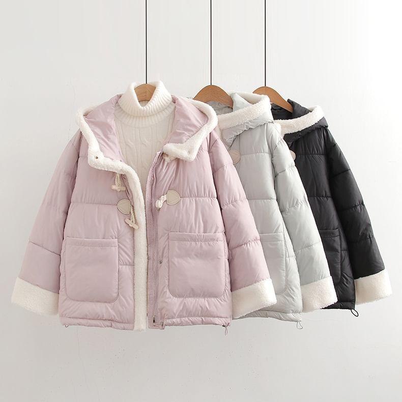 Hooded Toggle Puffer Jacket Product Image