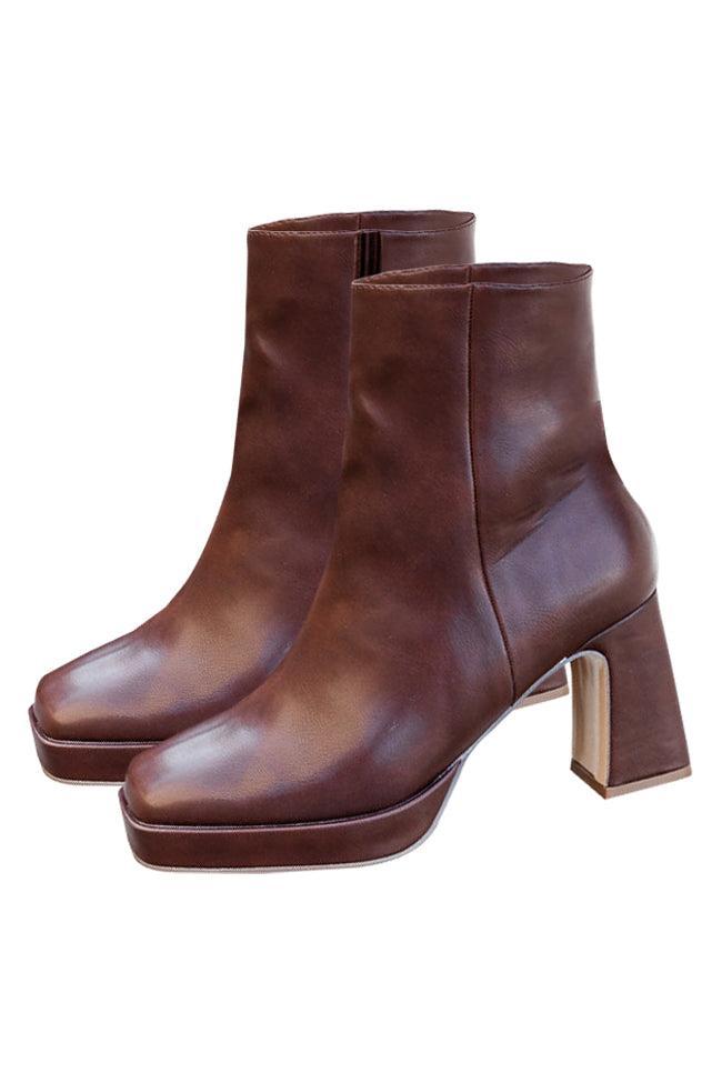 Candace Brown Square Toe Bootie FINAL SALE Product Image