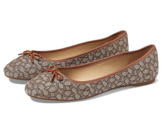 COACH Abigail Mini Signature Jacquard Ballet Flat (Cocoa/Burnished Amber) Women's Flat Shoes Product Image