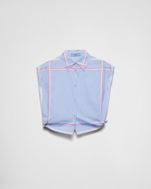 Checked cropped cotton shirt Product Image