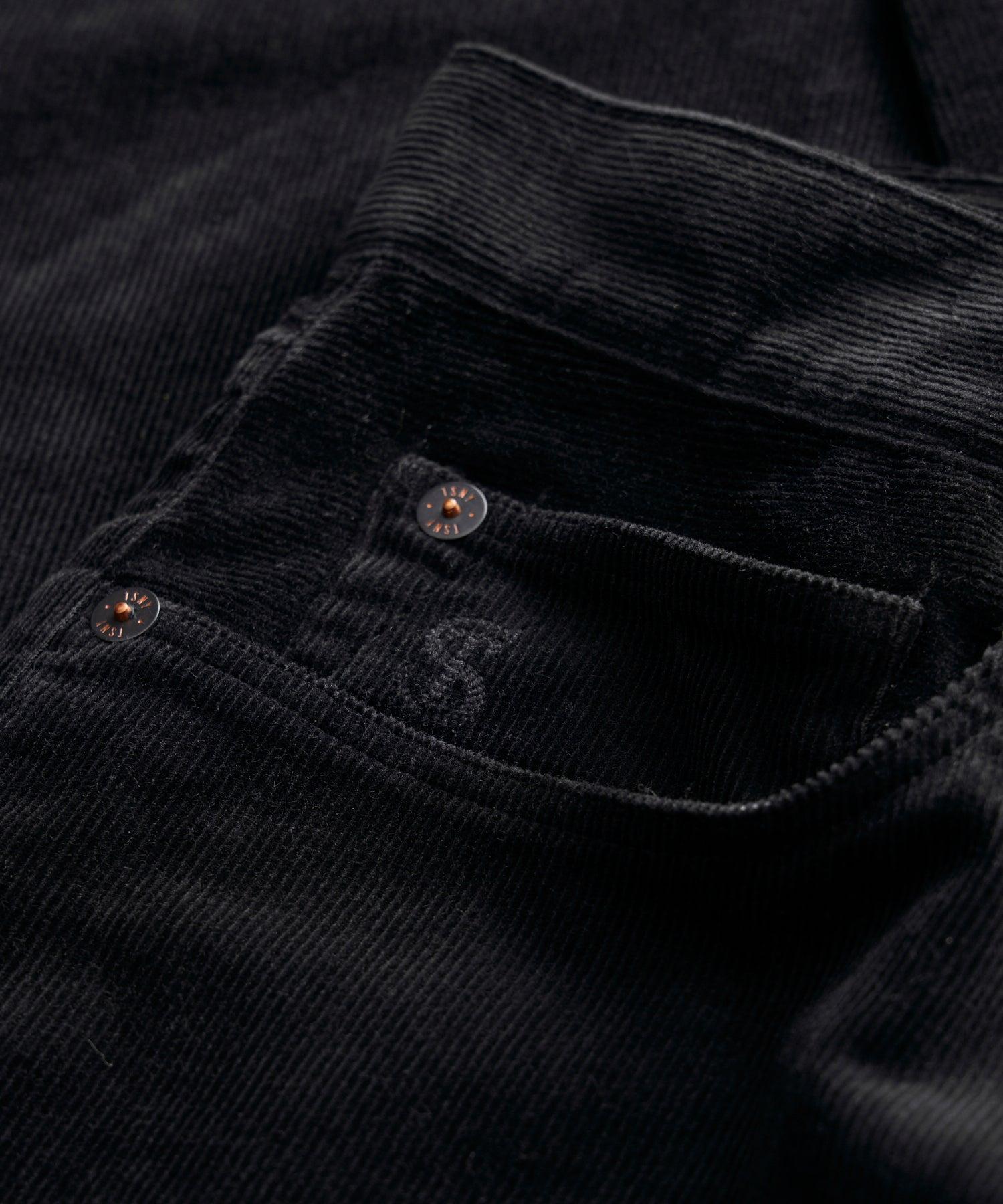 Vintage Straight Fit 5-Pocket Corduroy Pant in Pitch Black Product Image