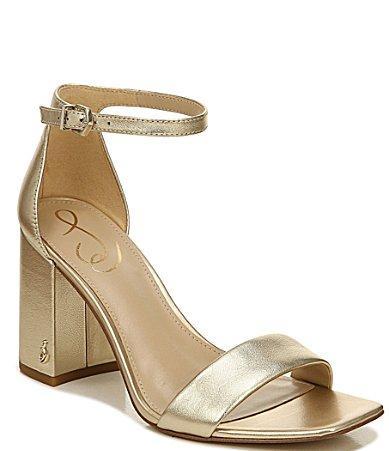 Sam Edelman Daniella Leather Ankle Strap Square Toe Dress Sandals Product Image