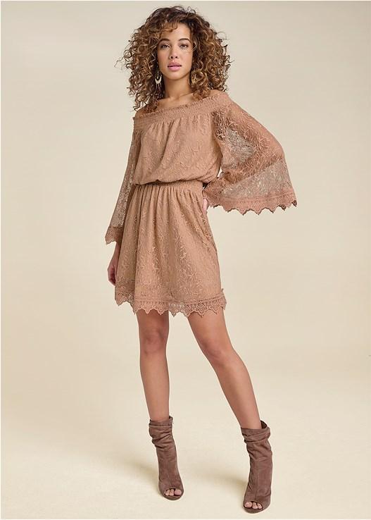 Off-The-Shoulder Lace Dress Product Image