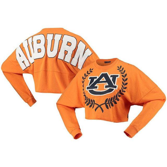 Womens Orange Auburn Tigers Laurels Crop Long Sleeve T-shirt Product Image