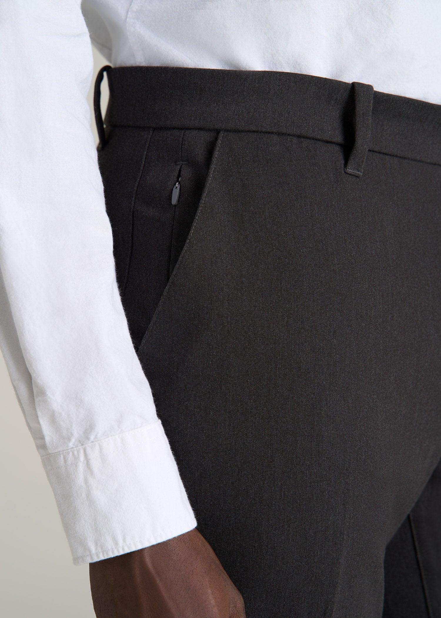 TAPERED-FIT Stretch Dress Pants for Tall Men in Charcoal Heather Male Product Image