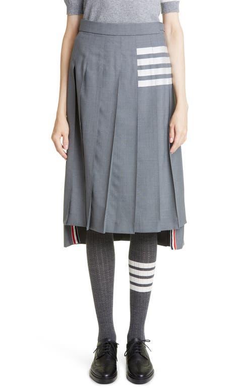 Thom Browne Drop Back Pleated Wool Skirt Product Image