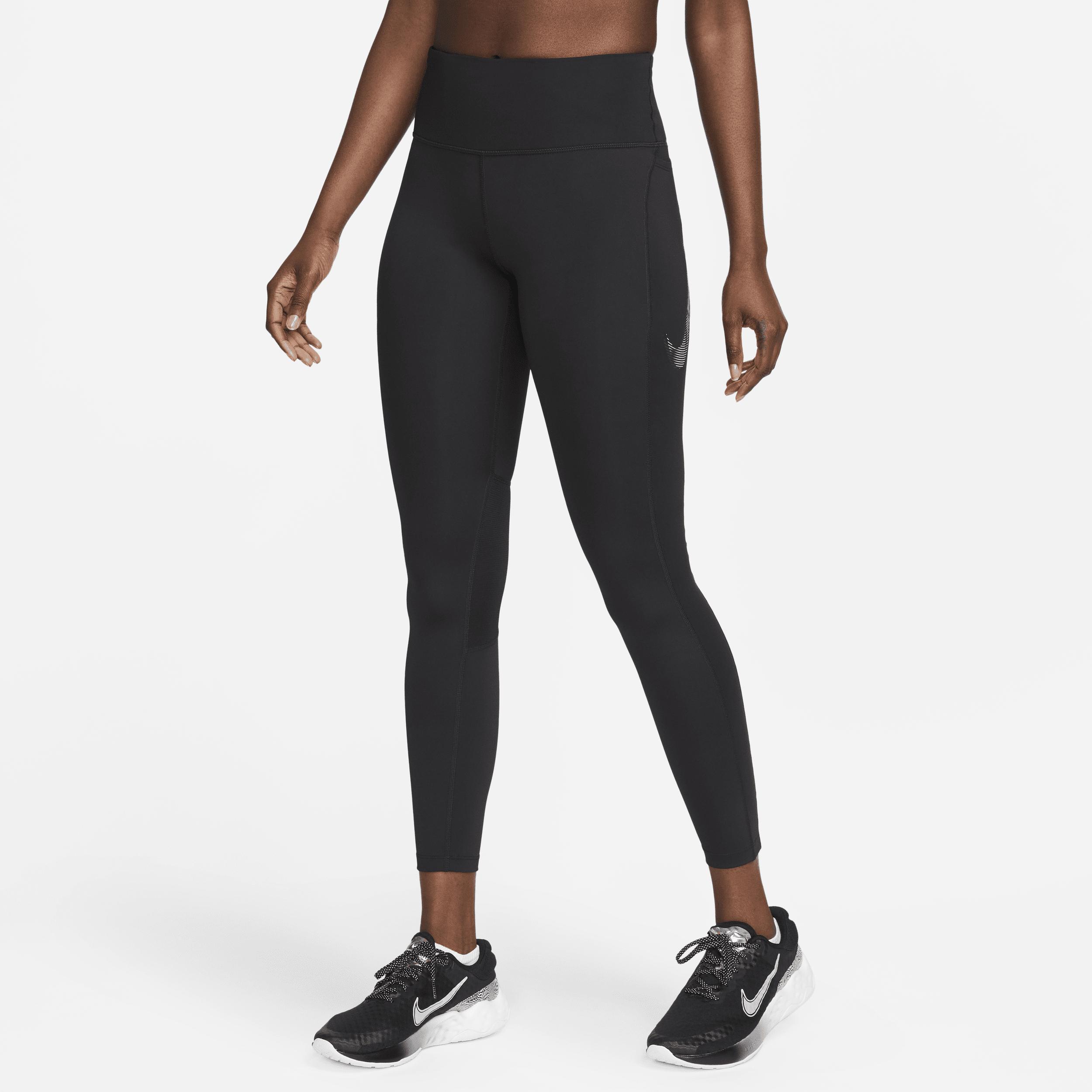 Nike Womens Fast Mid-Rise 7/8 Graphic Leggings with Pockets Product Image