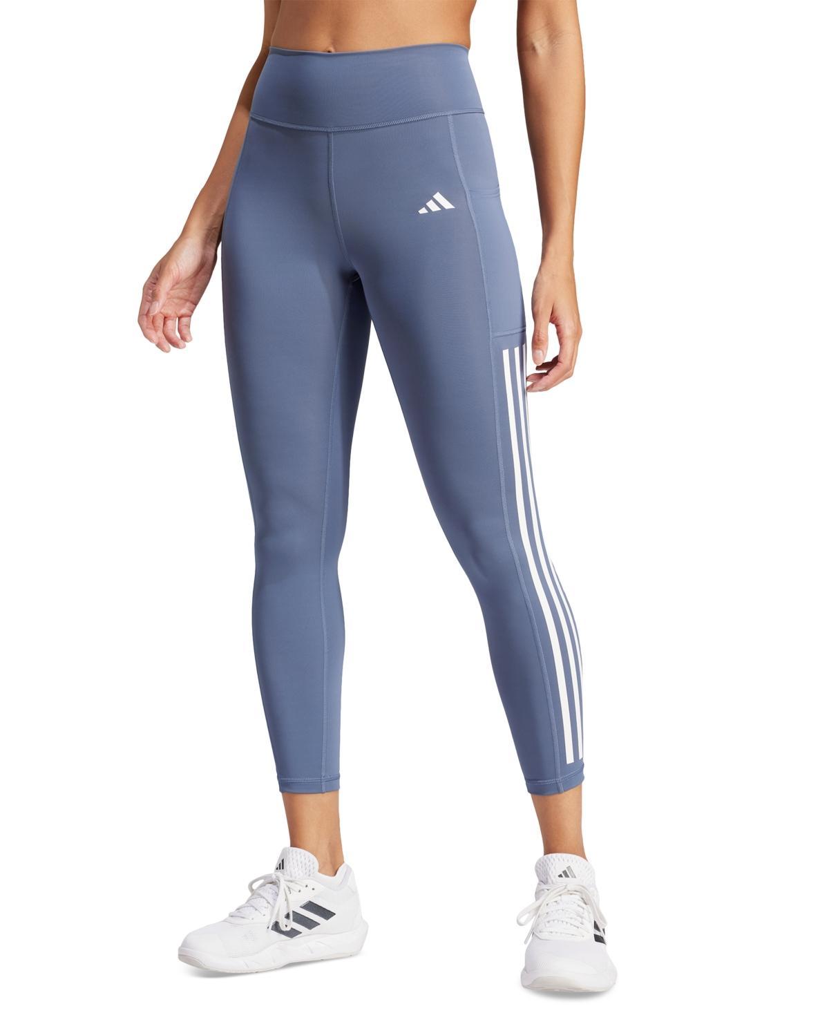 adidas Womens Optime Moisture-Wicking 3-Stripe 7/8 Leggings Product Image