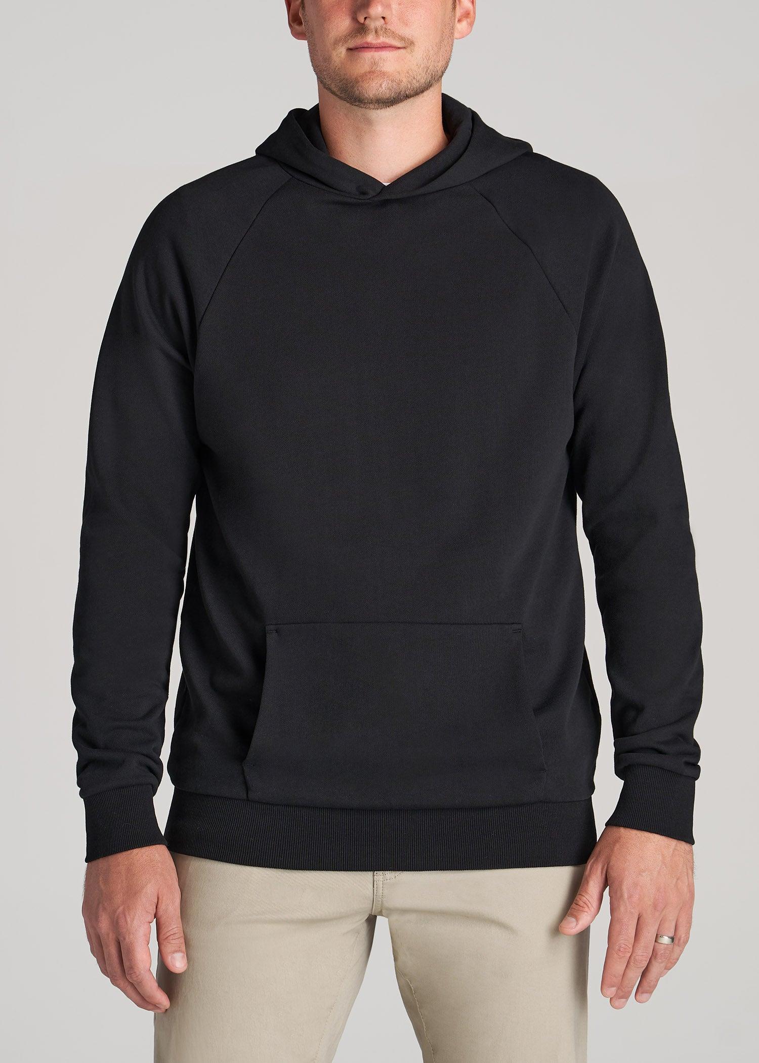 Wearever French Terry Raglan Men's Tall Hoodie in Black Male Product Image