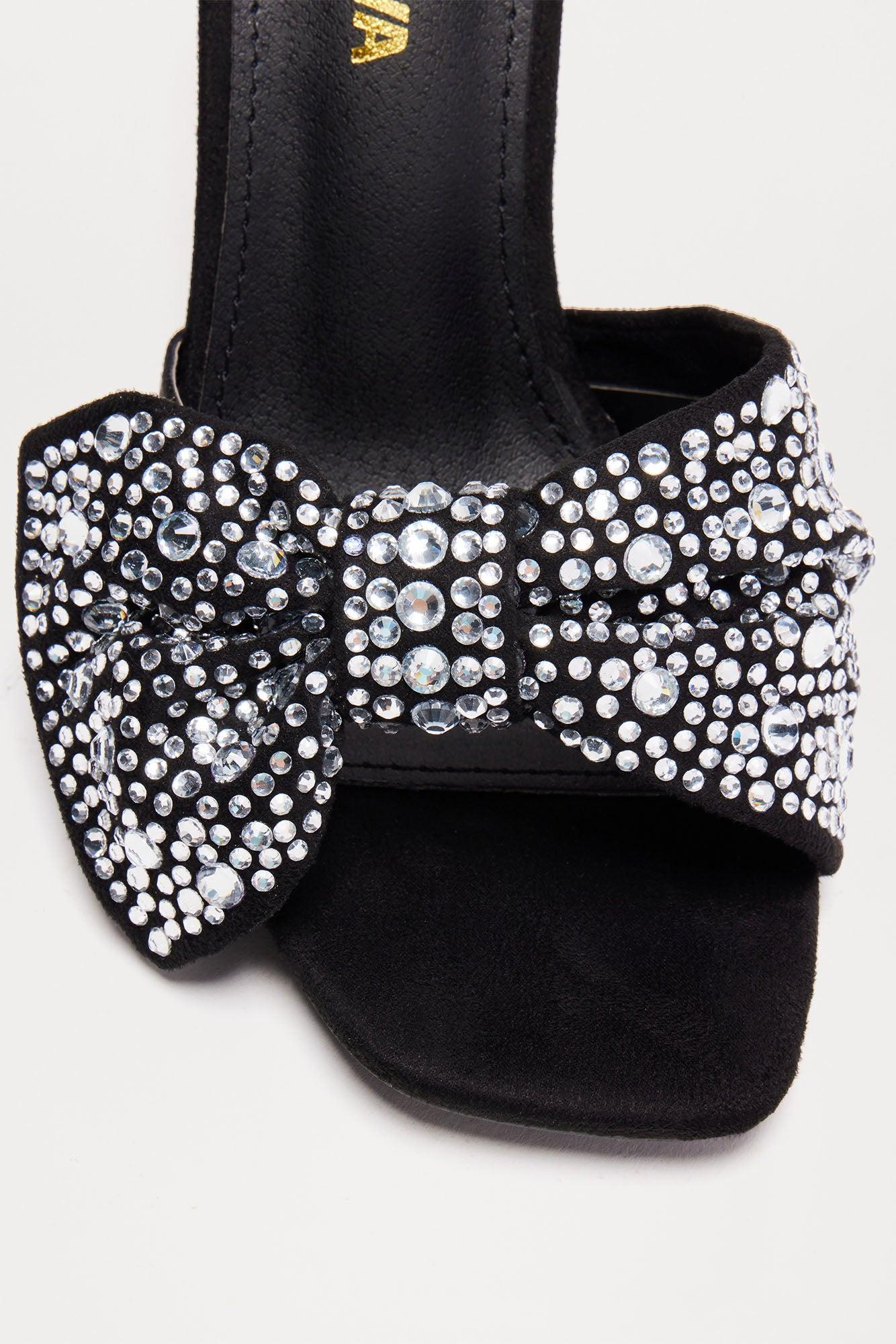 Maylin Rhinestone Heels - Black Product Image