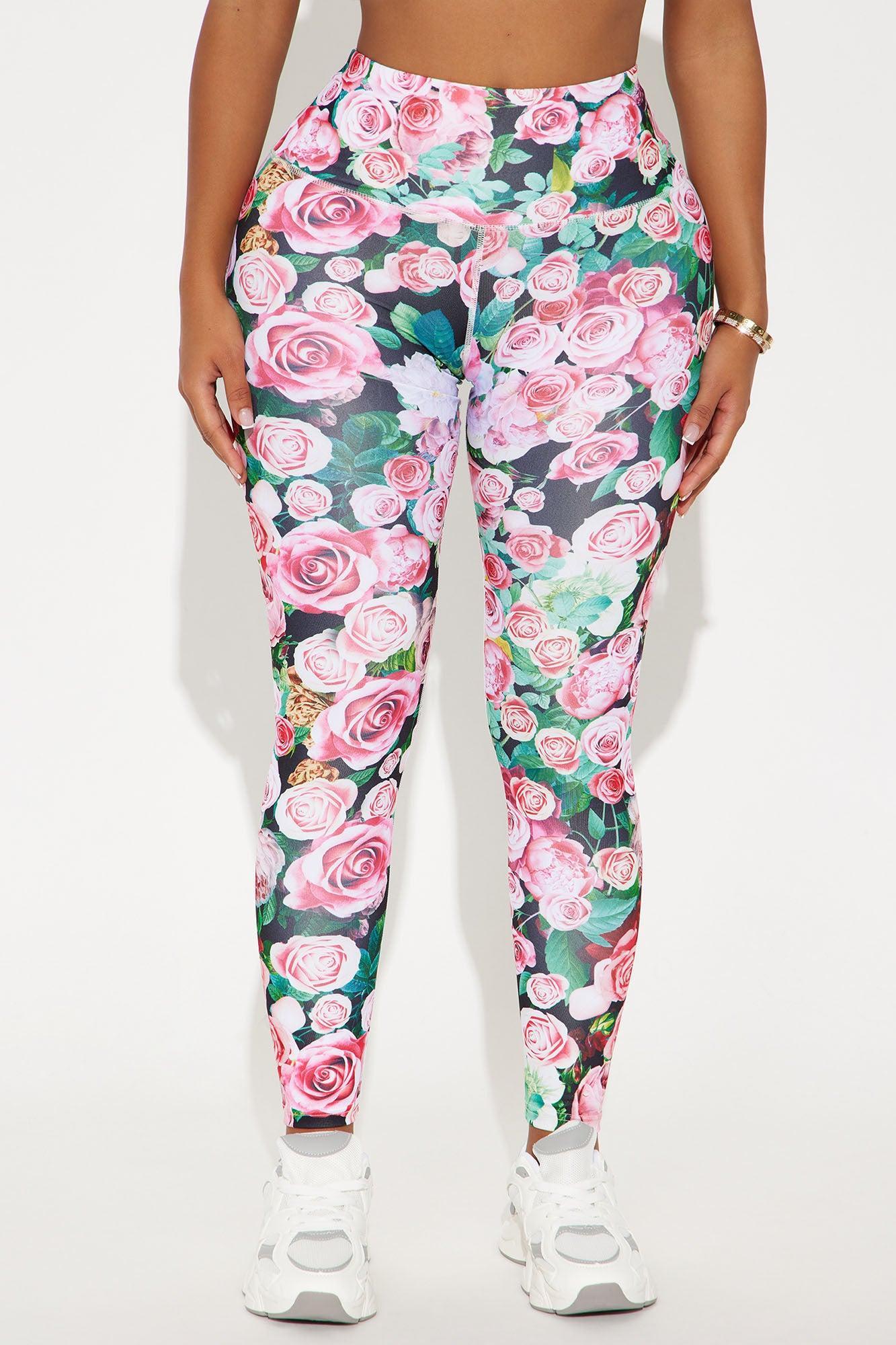 Sweet Like Roses Active Legging - Pink/combo Product Image