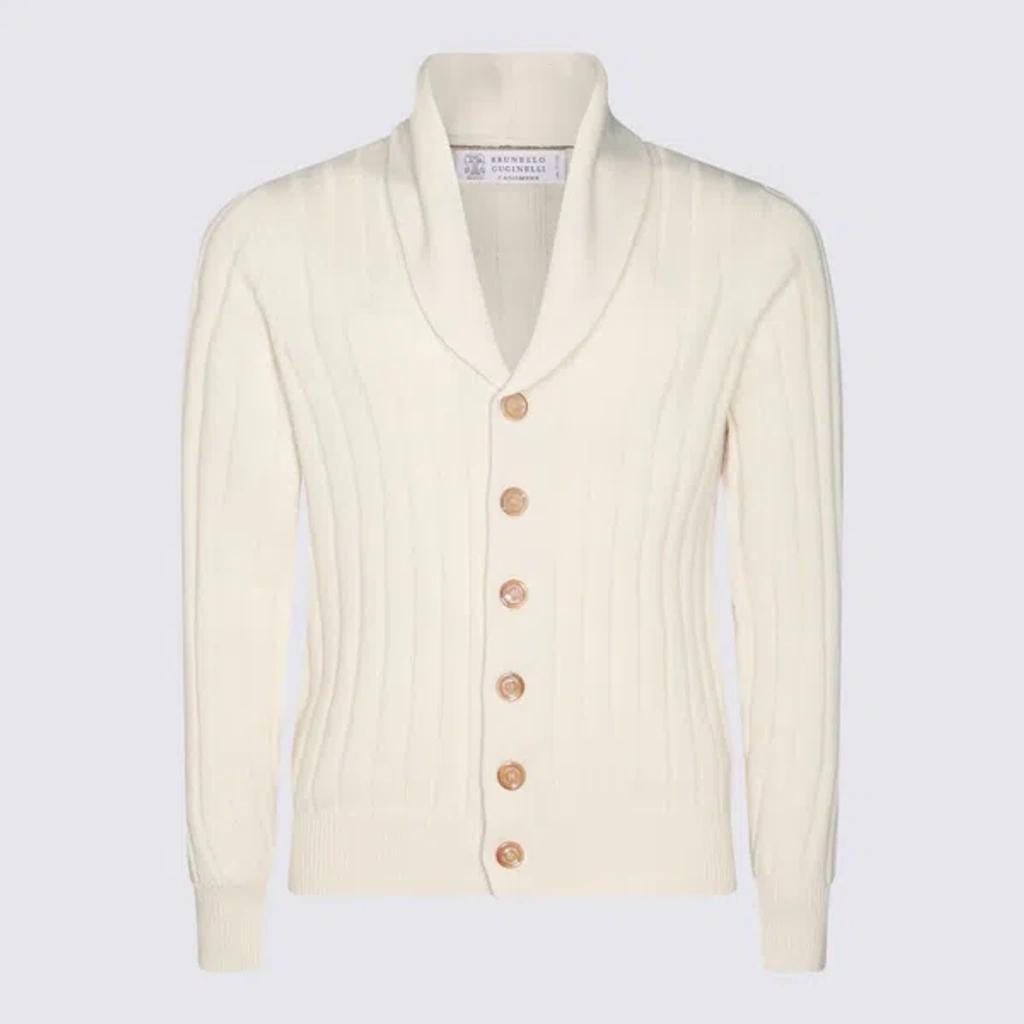 BRUNELLO CUCINELLI Ecru Wool Knitwear In Beige Product Image