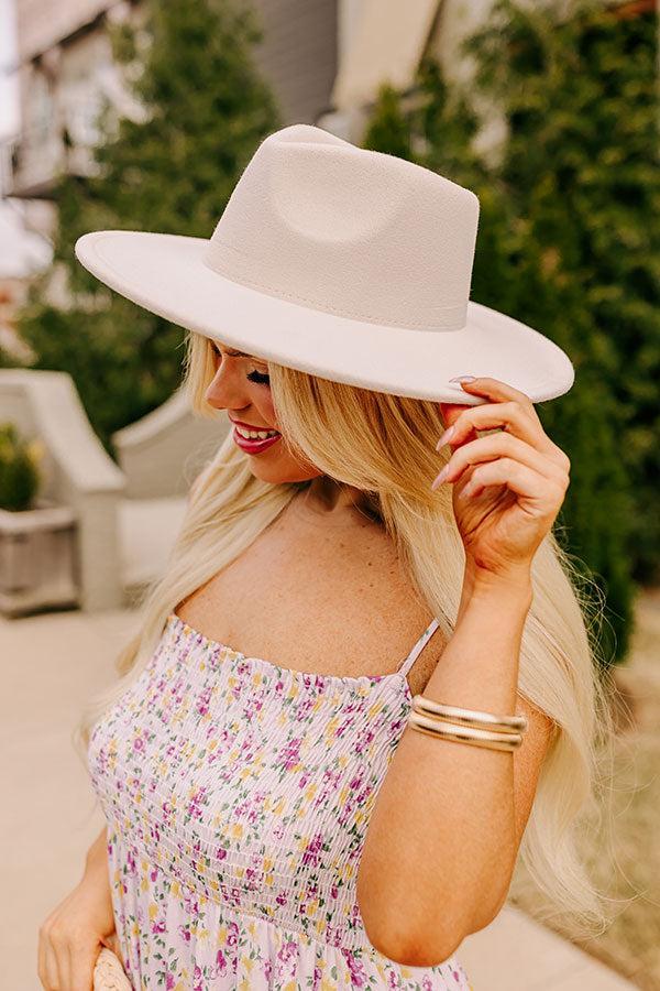 Chic and Charm Felt Fedora in Cream Product Image