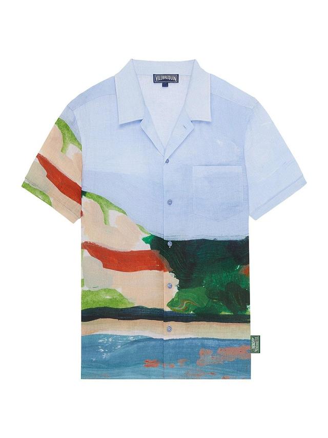 Mens Vilebrequin x Highsnobiety Printed Charli Linen Camp Shirt Product Image