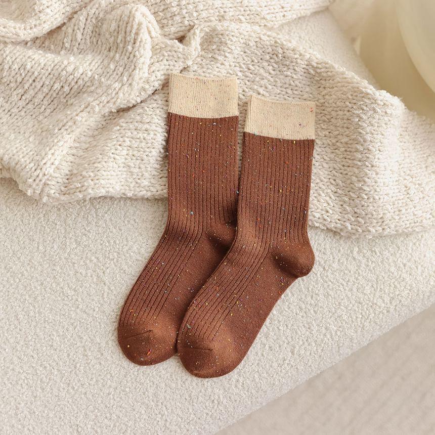 Melange Ribbed Short Socks Product Image