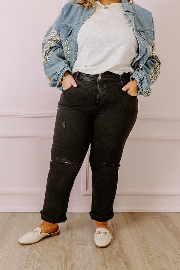 Risen The Edith High Waist Distressed Straight Leg Jean Curves Product Image