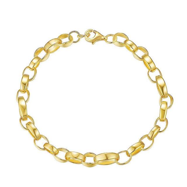 14k Gold Over Silver Link Chain Bracelet, Womens White Product Image