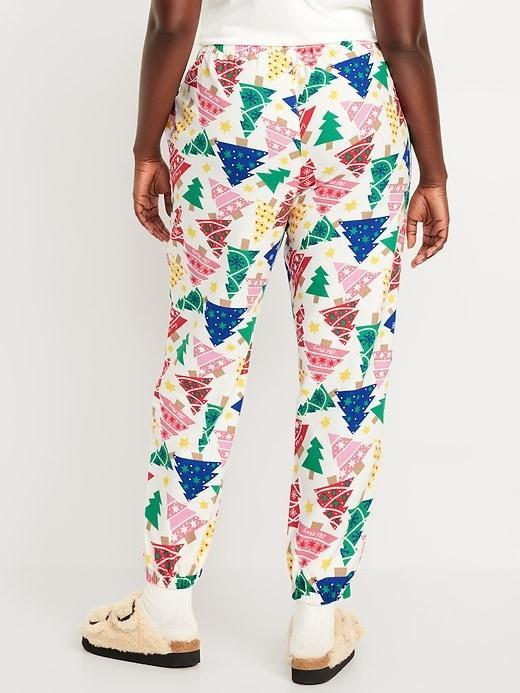 High-Waisted Flannel Pajama Joggers Product Image