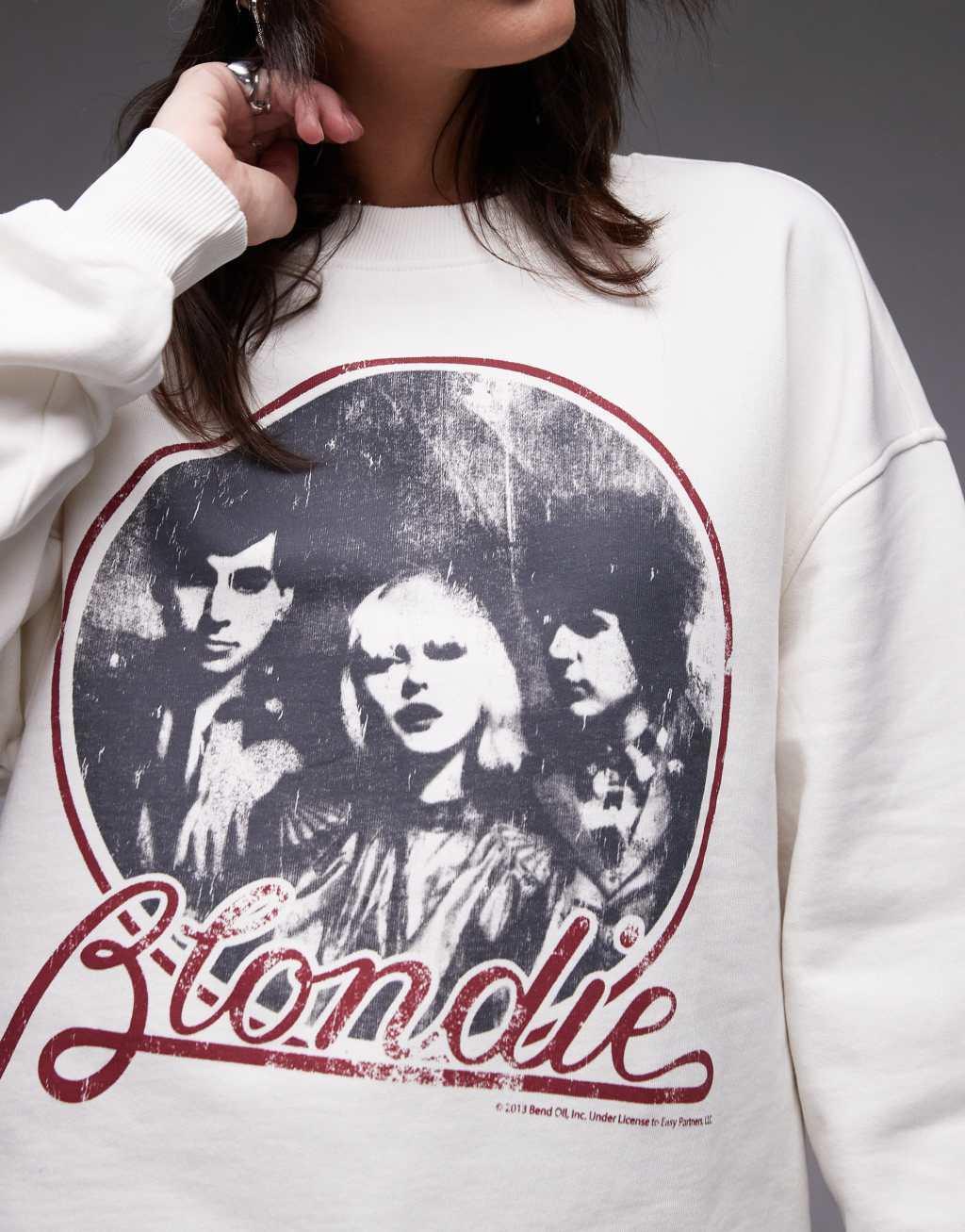 Topshop graphic license Blondie oversized sweatshirt Product Image