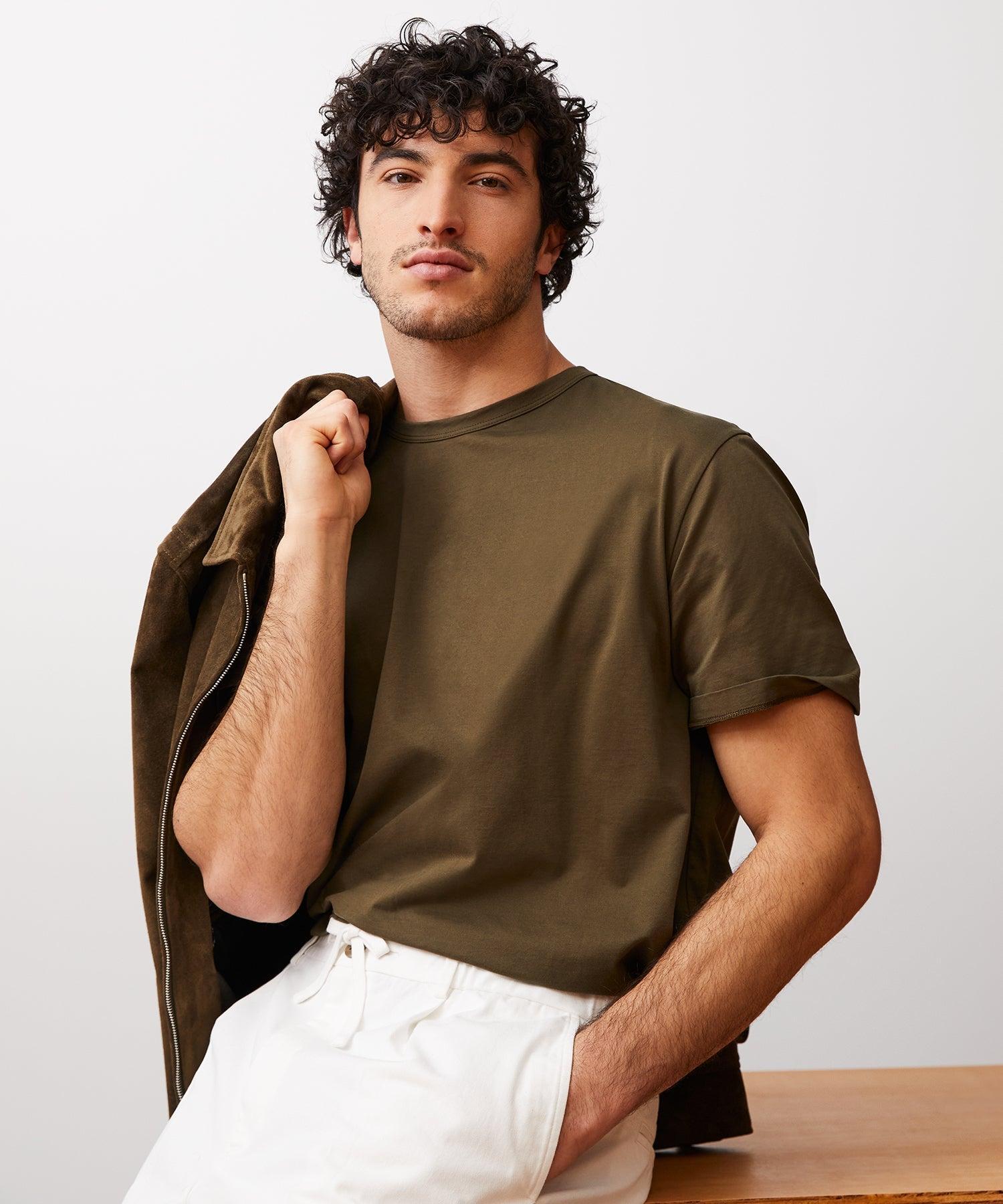 Oversized Luxe Jersey Tee in Snyder Olive Product Image