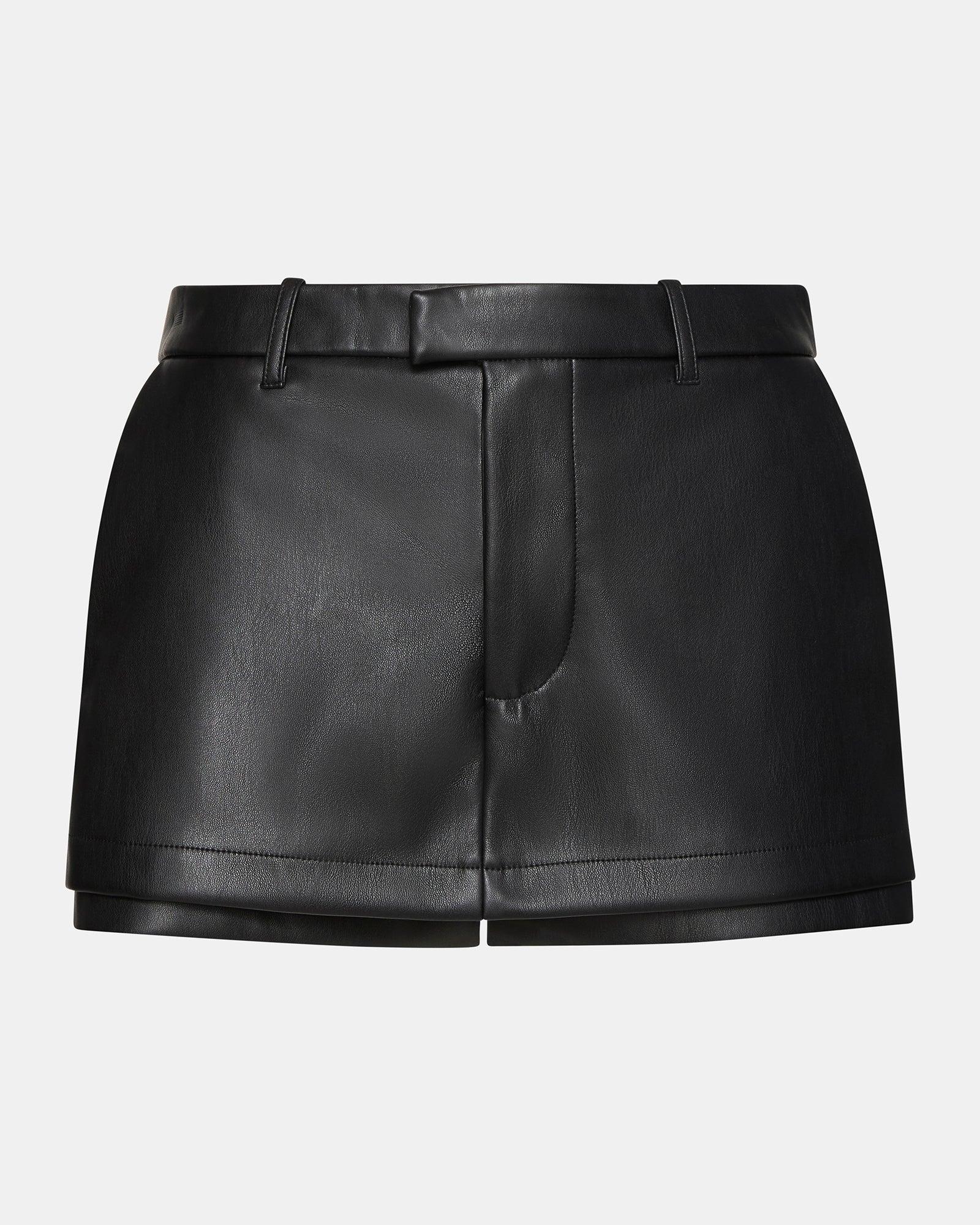 RODIN FAUX LEATHER SKORT BLACK Female Product Image