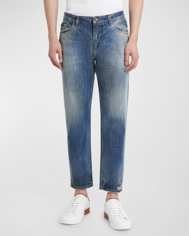 Men's Distressed Denim Jeans Product Image