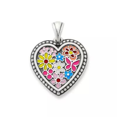 Enamel Floral Heart Pendant  Product Image