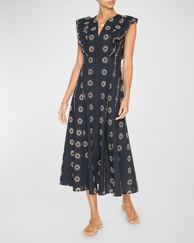 Aurora Eyelet-Embroidered Cotton Midi Dress Product Image