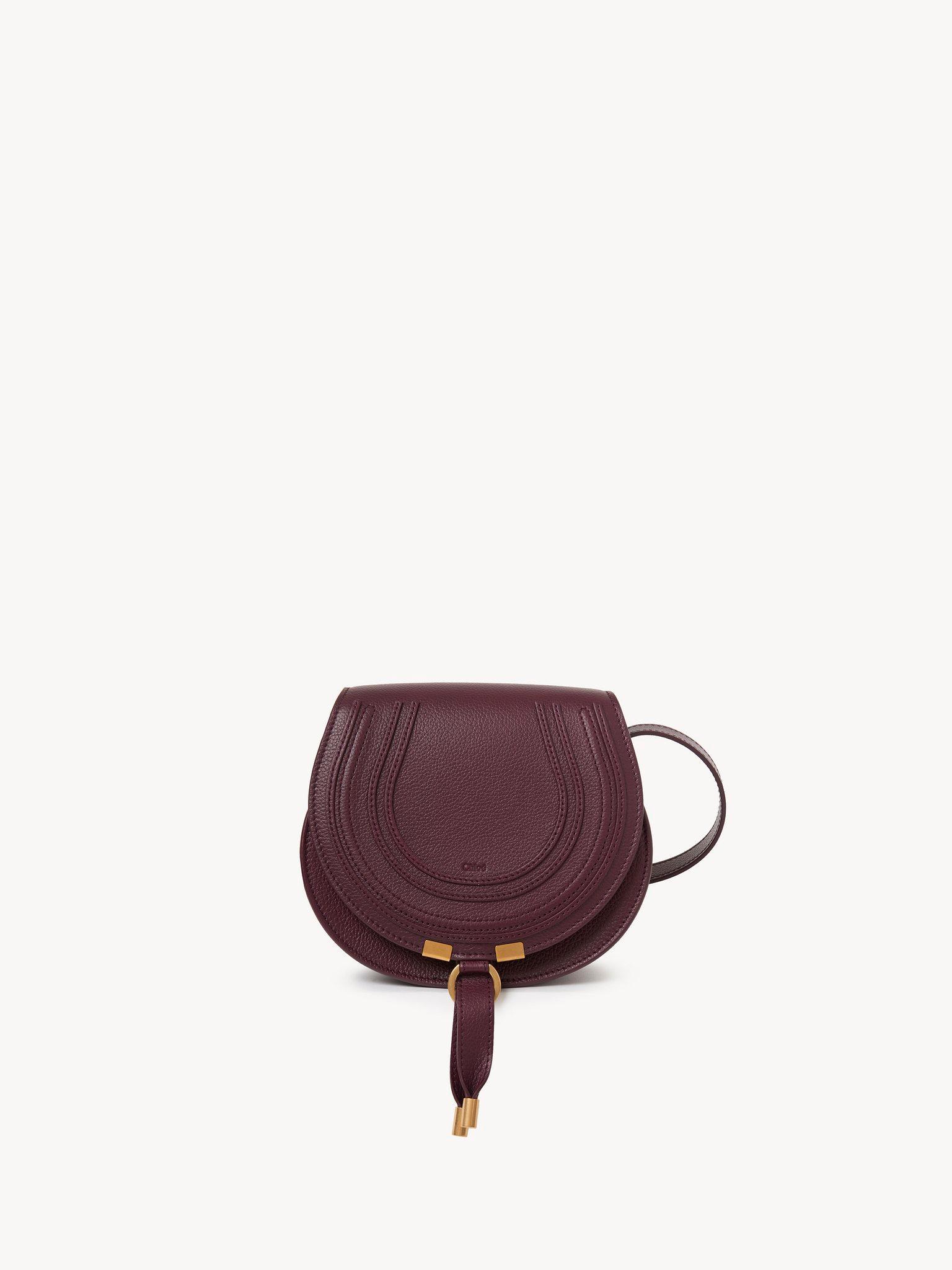 Small Marcie saddle bag in grained leather Product Image