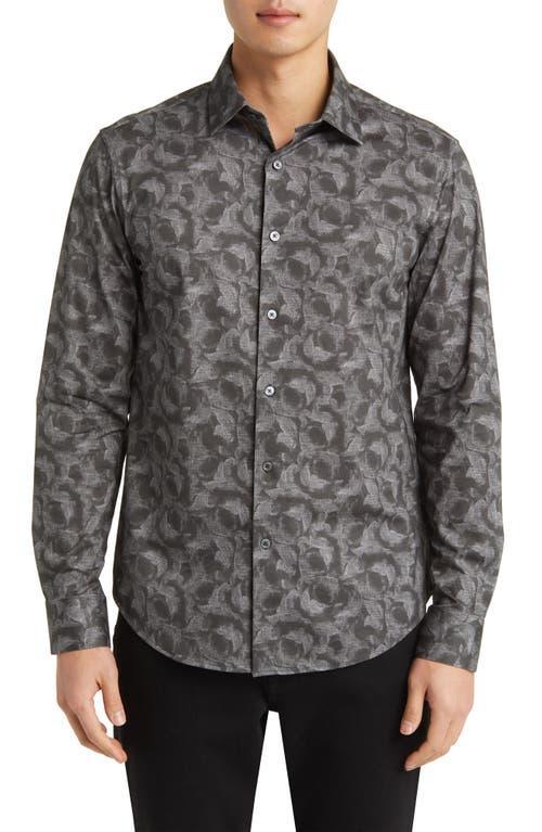 Bugatchi OoohCotton James Leaf Print Button-Up Shirt Product Image